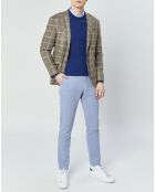 Pantalon en Lin mélangé Chino Slim Fit bleu clair