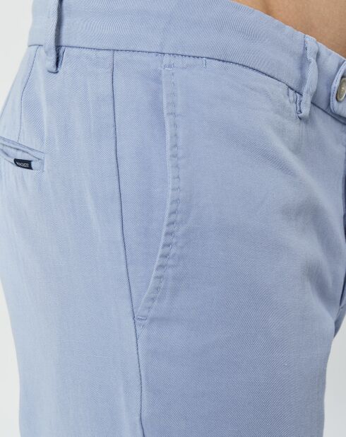Pantalon en Lin mélangé Chino Slim Fit bleu clair