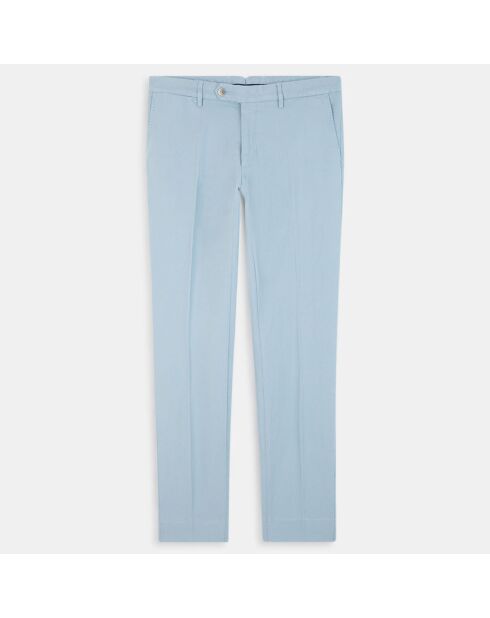 Pantalon en Lin mélangé Chino Slim Fit bleu clair