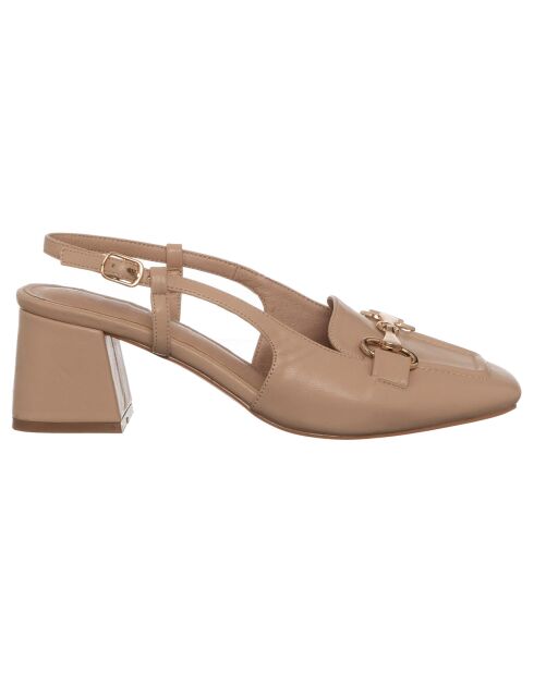 Beigefarbene Slingbacks von Alizée - Absatz 7 cm