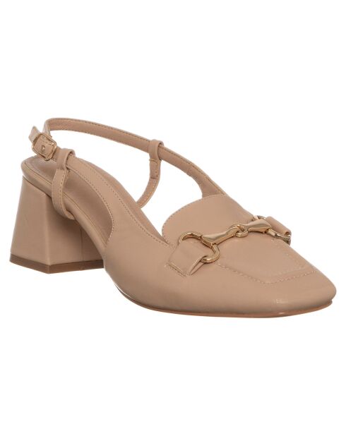 Beigefarbene Slingbacks von Alizée - Absatz 7 cm