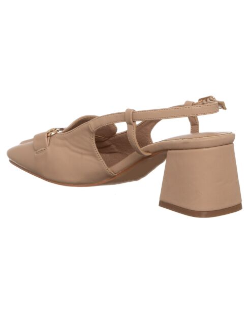 Beigefarbene Slingbacks von Alizée - Absatz 7 cm