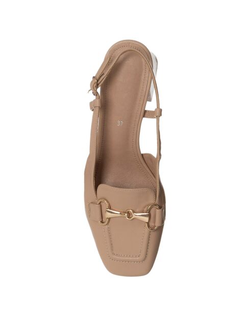Beigefarbene Slingbacks von Alizée - Absatz 7 cm