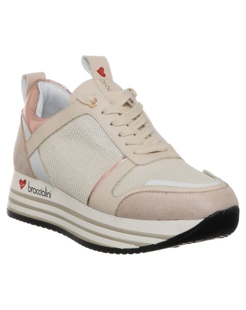 Sneakers Edna ivoire/rose