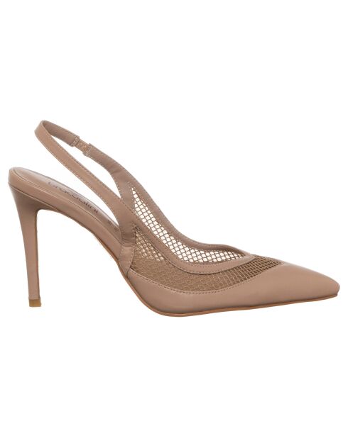 Slingbacks Chloé marron - Talon 9 cm