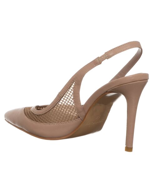 Slingbacks Chloé marron - Talon 9 cm