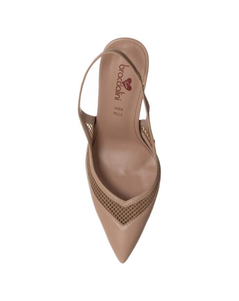 Slingbacks Chloé marron - Talon 9 cm