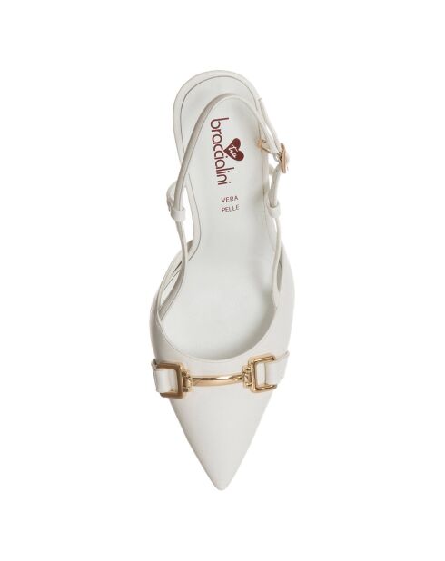 Slingbacks Salina blanches - Talon 9 cm
