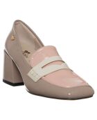 Mocassins Caroline beige/rose - Talon 5 cm