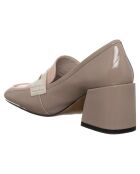 Mocassins Caroline beige/rose - Talon 5 cm