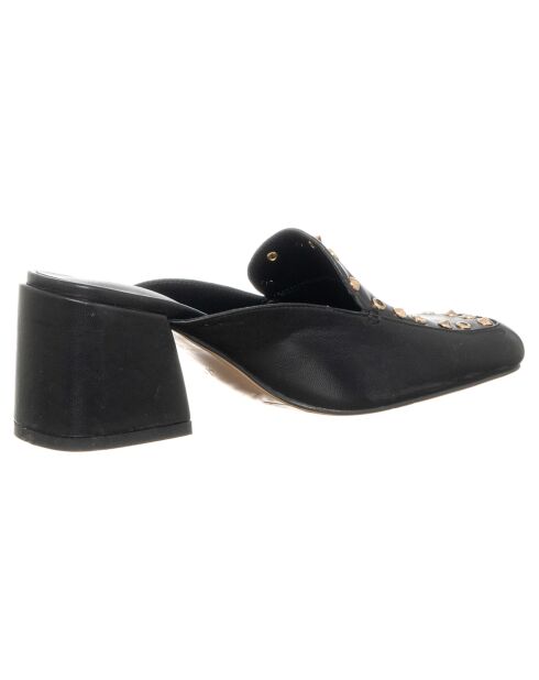 Mules Océane noires - Talon 5 cm