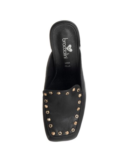 Mules Océane noires - Talon 5 cm