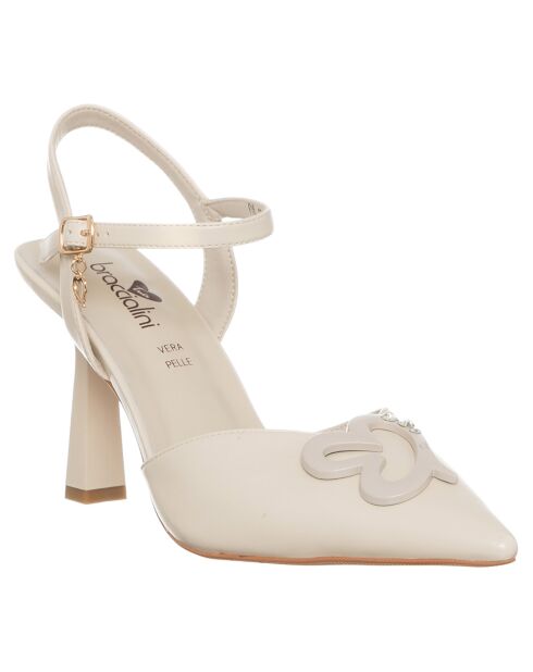 Beigefarbene Pumps von Hilona mit 9 cm Absatz