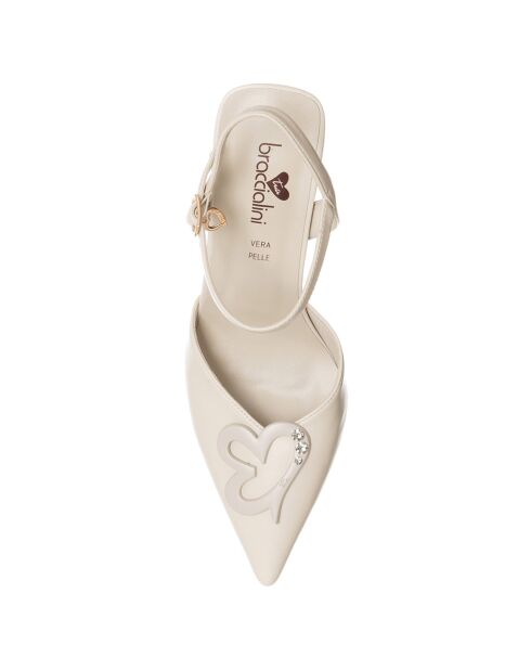 Beigefarbene Pumps von Hilona mit 9 cm Absatz