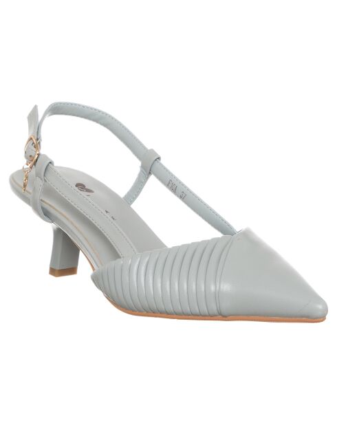 Slingbacks Paola bleu ciel - Talon 5.5 cm