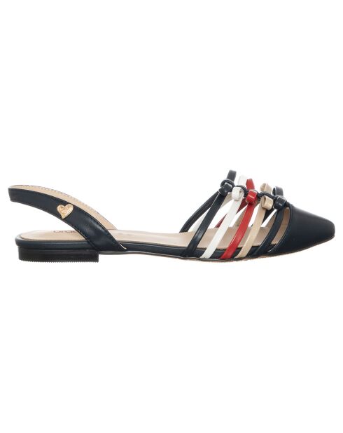 Slingbacks Sacha noir/rouge/blanc