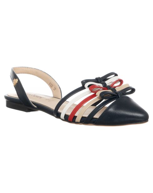 Slingbacks Sacha noir/rouge/blanc