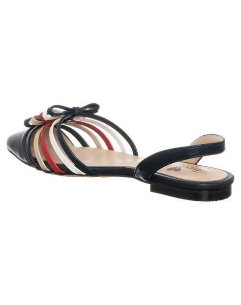 Slingbacks Sacha noir/rouge/blanc