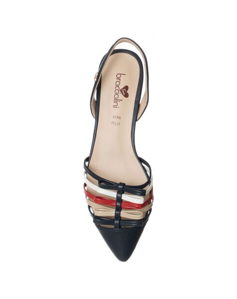 Slingbacks Sacha noir/rouge/blanc