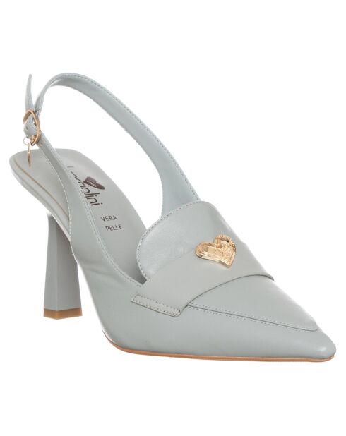 Mathilde himmelblaue Slingbacks - 9 cm Absatz