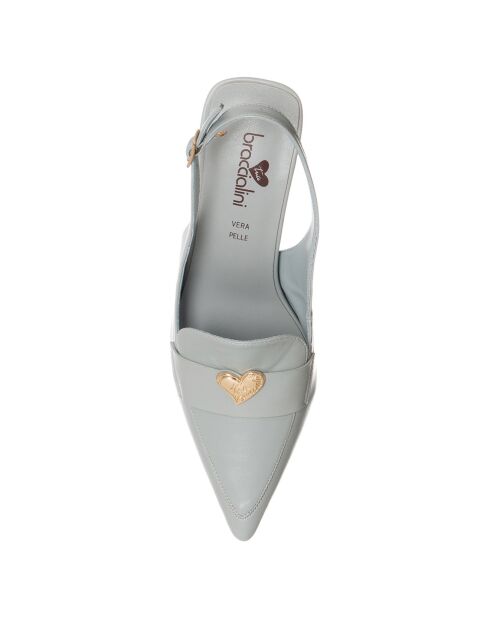 Mathilde himmelblaue Slingbacks - 9 cm Absatz
