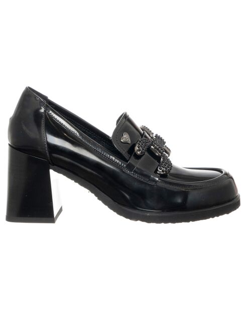 Mocassins Sixtine noirs - Talon 7.5 cm