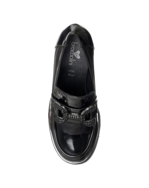 Mocassins Sixtine noirs - Talon 7.5 cm