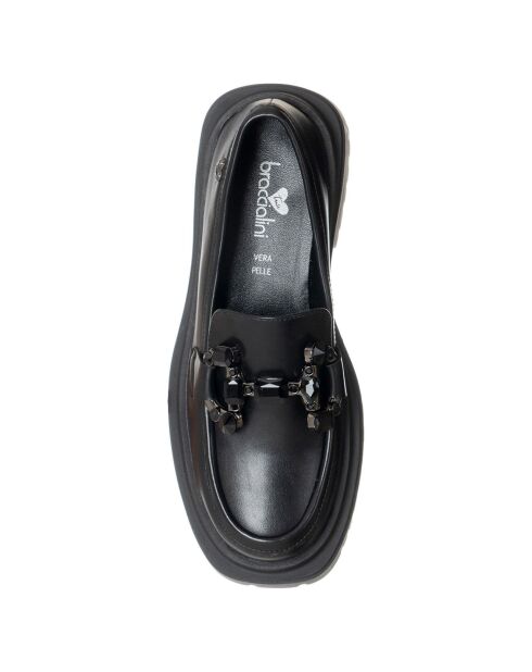 Mocassins Rosine noirs - Talon 5 cm