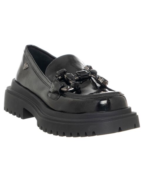 Mocassins Rosine noir vernis - Talon 5 cm