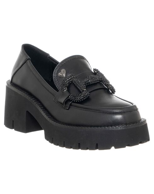 Mocassins Octavia noirs - Talon 6.5 cm