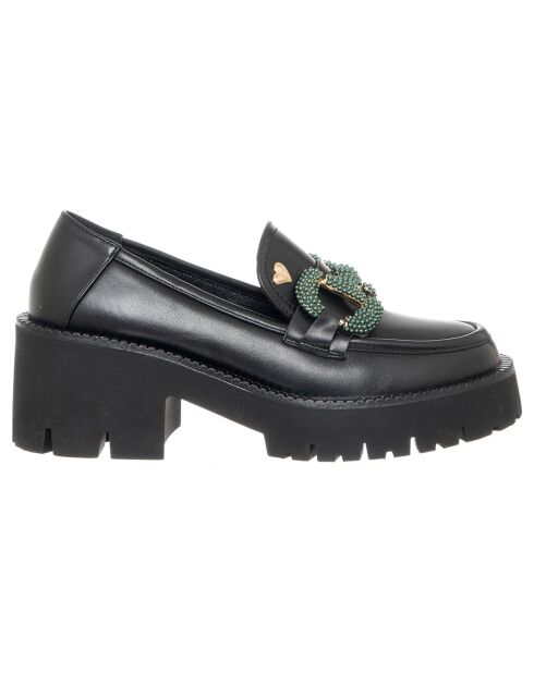 Mocassins Octavia noirs - Talon 6.5 cm