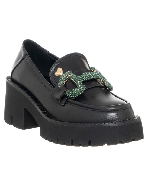 Mocassins Octavia noirs - Talon 6.5 cm