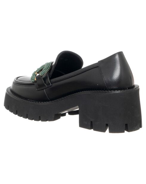 Mocassins Octavia noirs - Talon 6.5 cm
