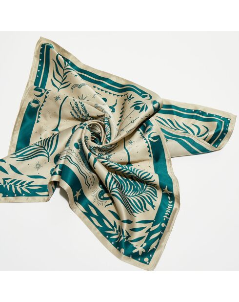 Mini Foulard Univers vert - 54x54 cm