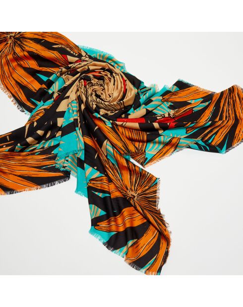 Mini Foulard Palm Lady turquoise - 54x54 cm