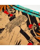 Mini Foulard Palm Lady turquoise - 54x54 cm