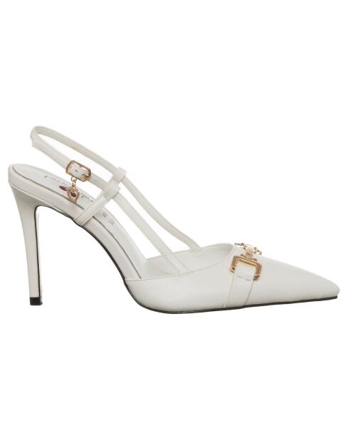 Slingbacks Salina blanches - Talon 9 cm