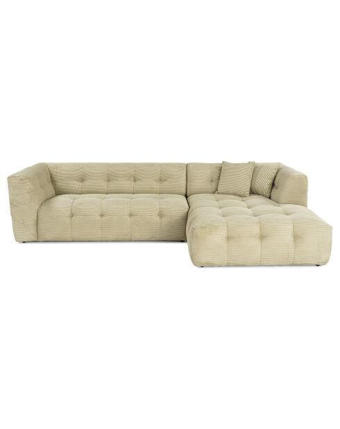 Canapé d'angle droit Cady vert - 300x100x72 cm