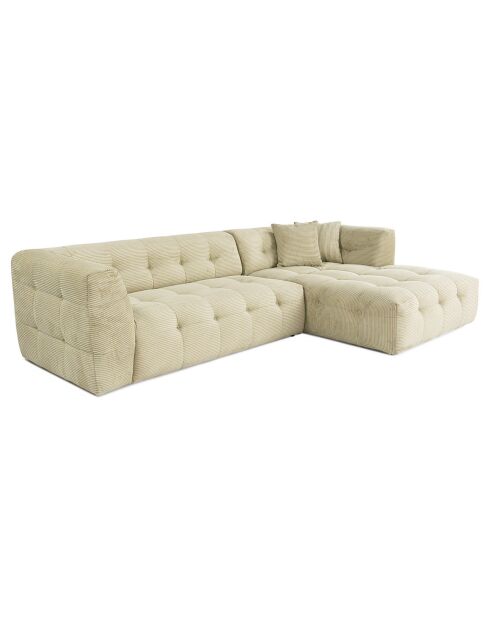 Canapé d'angle droit Cady vert - 300x100x72 cm