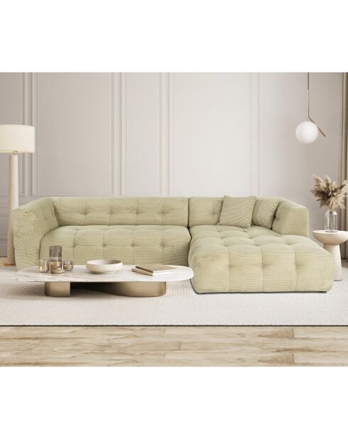 Canapé d'angle droit Cady vert - 300x100x72 cm