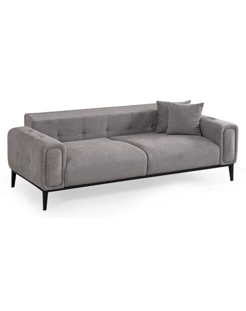 Canapé semi-convertible Athena 3 places gris clair - 225x92x76 cm