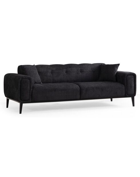 Canapé semi-convertible Athena 3 places noir - 225x92x76 cm