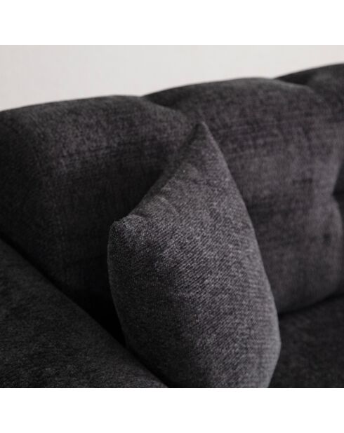 Canapé semi-convertible Athena 3 places noir - 225x92x76 cm