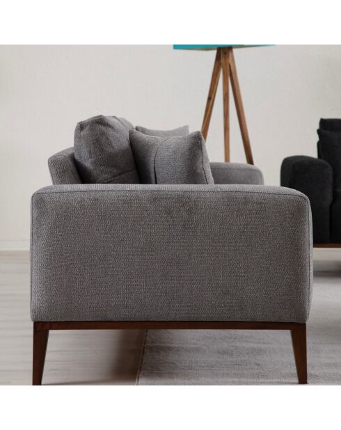 Canapé semi-convertible Sinor 3 places gris clair - 225x92x75 cm