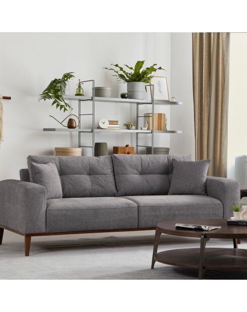 Canapé semi-convertible Sinor 3 places gris clair - 225x92x75 cm