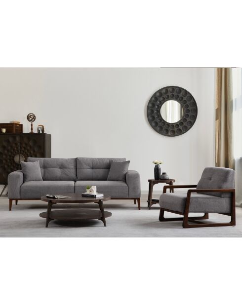 Canapé semi-convertible Sinor 3 places gris clair - 225x92x75 cm