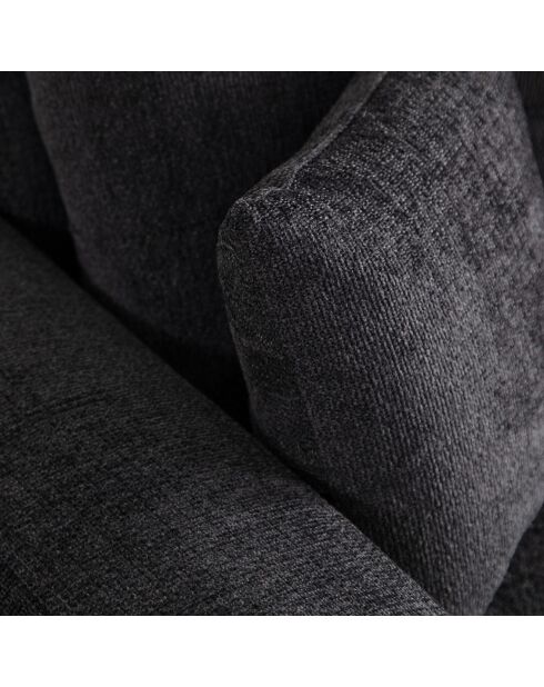 Canapé semi-convertible Sinor 3 places anthracite - 225x92x75 cm