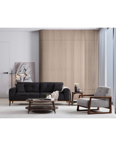 Canapé semi-convertible Sinor 3 places anthracite - 225x92x75 cm