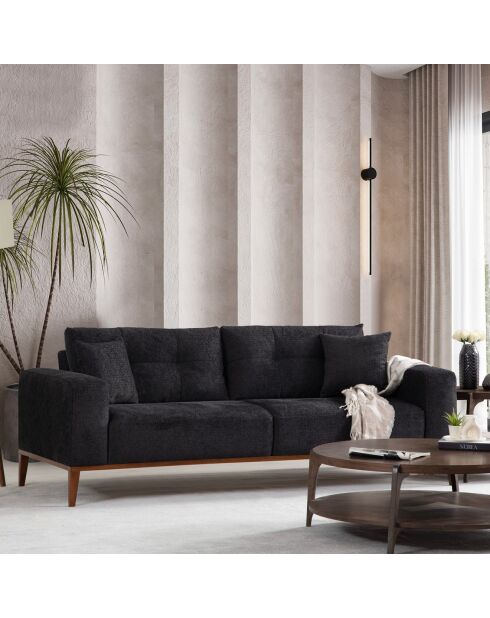 Canapé semi-convertible Sinor 3 places anthracite - 225x92x75 cm