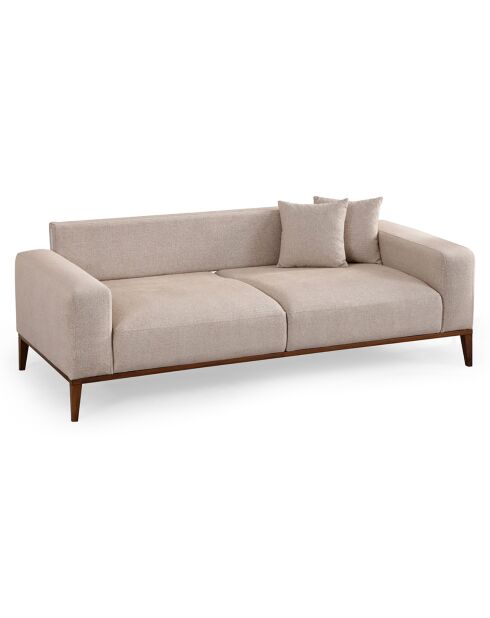 Canapé semi-convertible Sinor 3 places beige - 225x92x75 cm